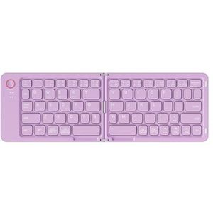 PYRIOLHI Foldable Bluetooth Keyboard, Portable Folding Keyboard, Rechargeable Mini Wireless Travel Keyboard for Windows iOS Android Tablet Smartphone(Purple)