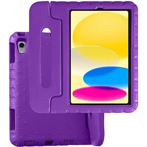 BASEY Hoes Voor iPad 10 Hoesje Kinder Case Shockproof Cover - Kindvriendelijke iPad 2022 Case Kids Hoes - Paars