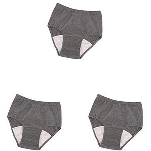 3 Set van Zachte Mannen Incontinentie Ondergoed Urine voor Slapen Lange Tijd Rijden Volwassen Donkergrijs L, L 150CC