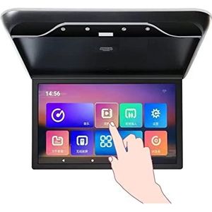 Auto-hoofdsteunspeler, Autodak Mount Monitor HD 1080P 19 Inch Plafond Mount Flip Down Overhead Screen MP5 Multimedia Speler WIFI/Bluetooth,Videospeler(Touch Screen Black)