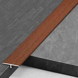 Floor Transition Strip Flooring Edge Trim, T Aluminum Gap/Gap Cover Strip Wood Grain Finishes,Floor Transition Strip,Wood to Tile,Laminate to Carpet,Concrete to Vinyl,1 Inch Width (Color : Light Coff