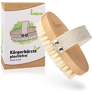 Lichaamsborstel, ovaal, zonder plastic, droge borstel, peelingborstel, massageborstel, peelinglichaam, borstel voor het verwijderen van dode huid, verbetert lymfefuncties