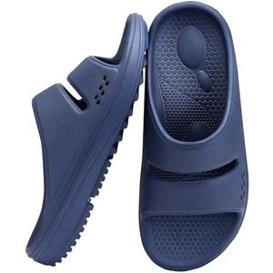 AHUFGN Sandalen Unisex Zachte Wolk Slippers Platform Flip Flops Vrouwen Zomer Strand Sandalen Met Boog Ondersteuning Antislip Badkamer Slides, Blauw, 44(26.5cm)