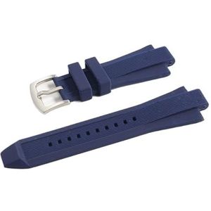 INEOUT 29 Mm X 13 Mm Horlogeband Compatibel Met Michael Kors Mk8184 8729 9020 MK8152 MK9020 MK9026 Siliconen Horlogebandaccessoires Met Verhoogde Mond (Color : Blue Silver Buckle, Size : 29mm)