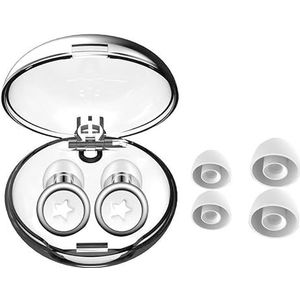 Ruisonderdrukkende oordopjes, superzachte siliconen, herbruikbaar, meeslepende geluidsisolatie (zilver)