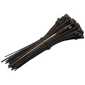 Kabelbindergesp, 100 stuks 3 x 100-200 mm 4 150/200 meerkleurige kabelbinders met zelfborgende nylon(Brown,4x200mm)