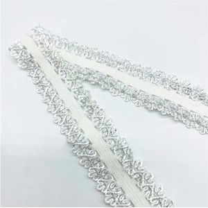 5 yards/lot 20 mm kant elastisch lint vouw over spandex elastische band voor naaien kant trim taille band kledingstuk accessoire-zilver-5 yards