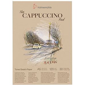 Hahnemühle The Cappuccino Pad, 120 g/m², 30 vellen/60 pagina's, schetspapier, getint tekenpapier (A5)