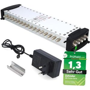 ZEHNDER 5/32 multischakelaar voor Quattro & Quad LNB, multiswitch voor 1 satelliet & 32 deelnemers (TV, satellietontvanger), 4K digitale matrix satellietverdeler, schotel spiegel antenne