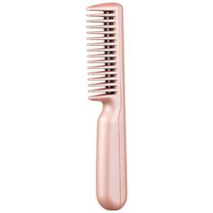 Draagbare stijltang kam rechttrekken hete borstel anti-brandwonden strijkijzer voor haarstyling (roze)