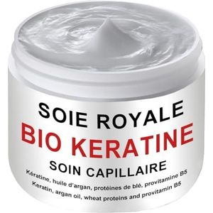 KERATINE Biologische haarverzorging, 250 ml, biologisch masker, natuurlijk, herstelt, hydrateert, ontwart, glad, alle haartypes, 1 serum, biologische zijde, zijdezacht, 15 ml