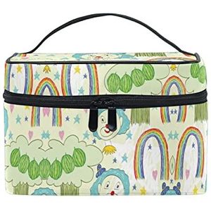 Regenboog ster cartoon groene cosmetische tas organizer rits make-up tassen zakje toilettas voor meisjes vrouwen