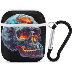 Dode Schedel Leuke Case Voor AirPods 2&1 Schokbestendige Beschermende Hoofdtelefoon Gevallen Cover Met Sleutelhanger Voor Mannen Vrouwen