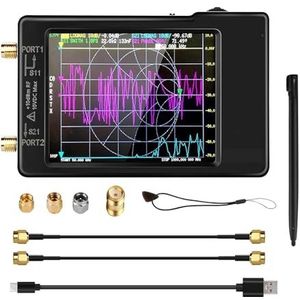 Vectornetwerkanalysator 2,8 inch vectornetwerkantenne-analysator 10 kHz-1,5 GHz MF HF VHF UHF met SD-kaartsleuf V3.6-versie spectrumanalysator(NanoVNA-H)