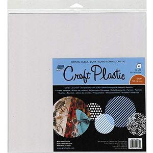 Grafix Craft Plastic Sheets 12""X12"" 4/Pkg-Clear .007