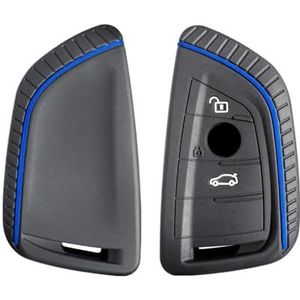 Sleutelbehuizing houder Siliconen Autosleutel Case Sleutelhanger Klep Voor BMW 1 2 3 4 5 6 7 Serie X1 X2 X3 X4 X5 X6 F10 F20 F30 F45 F46 F48 G12 G20 G30 G32 Sleutelbehuizing(Black 1PC(blueine))