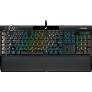 Corsair K100 Mechanisch RGB-gamingtoetsenbord (CHERRY MX SPEED: snelle en hoge precisie, RGB-verlichting, PBT Double Shot toetsdoppen, integratie Elgato Stream Deck) QWERTZ, zwart