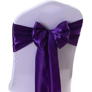 Stoelriemen, DIY-stropdassen for feesten, evenementen, hotelbanketten, huisdecoraties for bruiloften en verjaardagen(Dark Purple,50pcs)