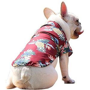 Huisdier kleding, Hond Polo T-shirts Pet Cat Hawaiian Shirts Zachte Zomer Puppy Outfits Vest Ananas Kostuum voor Kleine Medium Grote Honden (3XL-Rood)