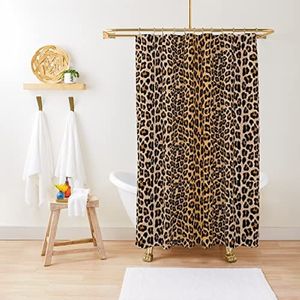 Luipaard Print Douchegordijn Cheetah Jaguar Dier Gevlekt Exotisch Trendy Grote Katten Safari Kat Dieren Decoratieve Gordijnen Voor Badkamer, 200x180cm