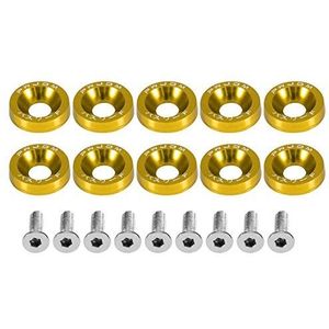 EBTOOLS Autpmotive M6 schroef pakking, auto M6 Washer roestvrij staal aluminium Cup hoofd schroef platte ronde pakking Fender metrisch Spacer standaard hardware gereedschap bevestigingsschroef default Goud