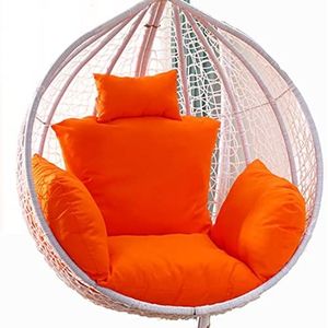 eistoel kussen Outdoor schommelstoelkussen, hangende mand rotan stoelkussen met afneembare hoes terrasmeubilairkussens for hangmattuin(Color:Orange)