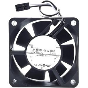 Cooling Fan for NMB 2410ML-05W-B60 DC 24V 0.17A 6CM 6025 Axial Flow 60X60X25MM(Yellow)