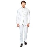 OppoSuits Solid Color Party for Men – White Knight – Full Set: inclusief broek, jas en das kostuum D39, heren, Wit, 54-56