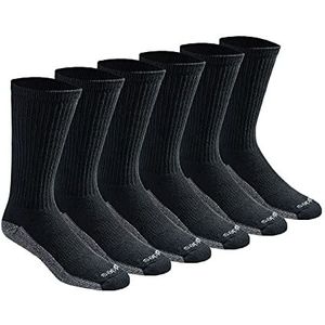 Dickies Men's 6 Pack Dri-Tech Comfort Crew Socks, Black/Grey, 10-13 Sock/6-12 Shoe