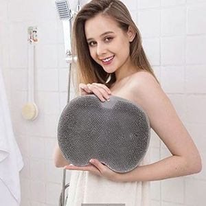 Siliconen douchevoetwisser rugborstel massageapparaat schone badkamer antislip badkuip (bruin)
