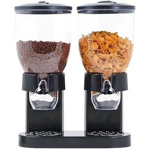 Dubbele Cornflakes Dispenser Cereal Dispender (Zwart)