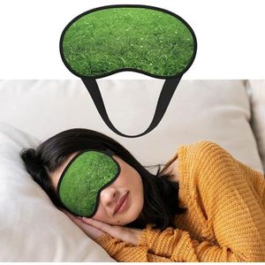 Zacht slaapmasker, comfortabel, verduisterend oogmasker met verstelbare riem, groene gazon, oogschaduw, hoes voor vrouwen en mannen, diepe rust, reizen, werk, thuis