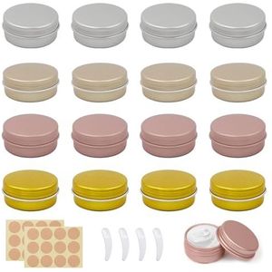 WestCH - Aluminium Glazen - Zilver - 25 ml - 16 Stuks - Voor Lippenbalsem en Cosmetica