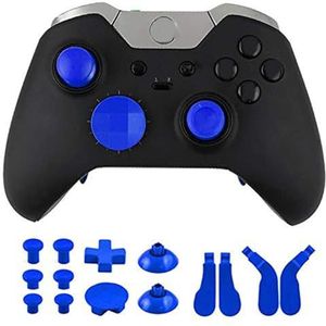14 in 1 Metalen Thumbsticks Joysticks Paddles Haar Trigger Sloten en Dpad knop voor Xbox One Elite Controller (blauw)