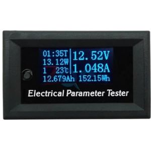 SRWNMTGFK 33V 10A 3A 7in1 OLED multifunctionele tester spanning stroom tijd temperatuur capaciteit vermogen voltmeter ampèremeter elektrische meter (kleur: 33V 3A blauw OLED)