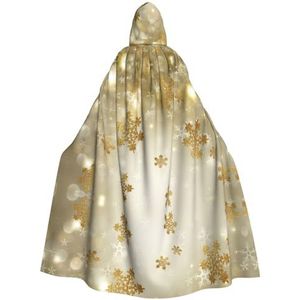 WURTON Gouden Zijde Kerst Hooded Mantel Voor Volwassenen, Carnaval Heks Cosplay Gewaad Kostuum, Carnaval Feestbenodigdheden, 185cm
