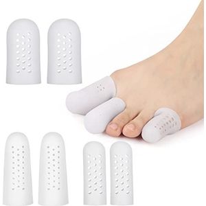 Set van 6 / Paar van 3 Ademende teenbeschermers met teenbeschermingsgaten Ondersteunen de grote teen om verlichting te bieden tegen ingegroeide teennagels, likdoorns en eelt