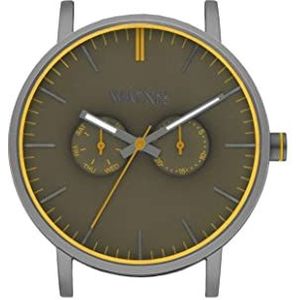 Watx&Co lors terrestre Unisex analoog quartz horloge met lederen armband WXCA2710, Geel, Quartz horloge