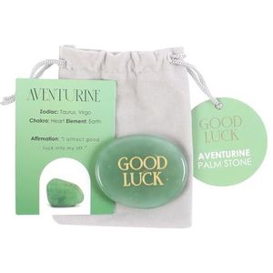 Good Luck Aventurijn Crystal Palm Stone - Spiritueel geschenk voor positieve energie, geluksbrenger en genezend kristal - handgemaakte kristallen palmsteen voor goede vibes