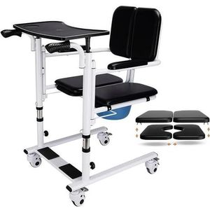 SAYEYBU Patient Lift Wheelchair, 180° Split Seat Transfer Chair, Bedside Commode and Shower Chair for Elderly, Disabled, 330 lbs Load Capacity, Home and Hospital Care Equipment,Manual type
