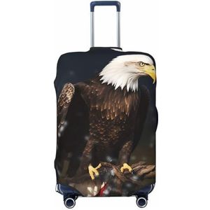 GFLFMXZW Reisbagage Cover Noord-Amerikaanse Bald Eagle Koffer Covers voor Bagage Mode Koffer Protector Past 18-32 inch Bagage, Zwart, Medium