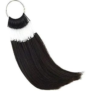 100% Human Virgin Hair Colour Rings voor Human Hair Extensions en Salon Hair Dying Sample 30pcs / set (zwart)