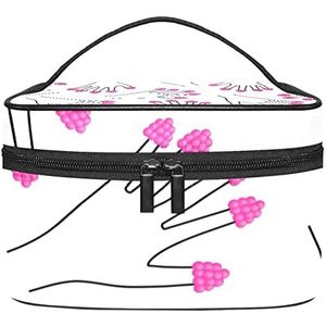 Frambozen op alle vingers handmake-up organizer tas, reismake-up tas organizer case draagbare cosmetische tas voor vrouwen en meisjes toiletartikelen, Meerkleurig, 22.5x15x13.8cm/8.9x5.9x5.4in