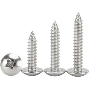 Zelfborende schroeven, 304 roestvrij staal M3-M6 kruiskop zelftappende houtschroeven verpakking(18mm,M3 (50pcs))