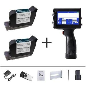voor Datum Barcode Batchnummer Logo QR-code P15 12,7 mm etikettenprinter QR-balk batchcode datumnummer logo vervaldatum draagbare inkjetprinter 25 talen draagbaar(With 2 cartridges)