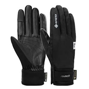 Reusch Uniseks Essential Gore-tex Touch-tec™ water- winddicht membraan, sporthandschoenen voor hardlopen, fietsen, winterhandschoenen, zwart/zilver, 9,5 EU
