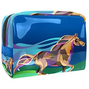 Waterdichte cosmetische tassen, Geometrische Polygoon patroon paarse gouden lijn reizen cosmetische tassen, Multifunctionele draagbare make-up tassen, reizen cosmetische tas organizer voor vrouwen