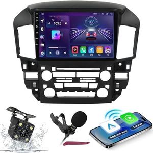 Android 14 Autoradio Navi voor L-exus RX300 / T-oyota Harrier 1997-2003 9 ""Screenradio met draadloze carplay Android Car GPS-navigatieondersteuning Bluetooth 5.0 HIFI FM 5G-WiFi SWC MIC-camera,M400s