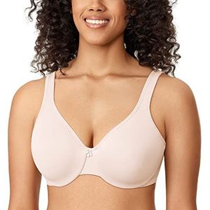 DELIMIRA Vrouwen Minimiser Volledige Dekking Onderdraad Naadloze Ondersteuning Minimizer BH Roze Wit 70H