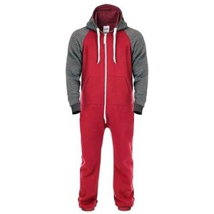 Juicy Trendz Onesie met print voor heren - Azteekse jumpsuit voor volwassenen, eendelige onesie voor gezellige nachten, ontspanning en comfortabele nachtkleding voor heren en dames, D4-wijn/ Charoal,